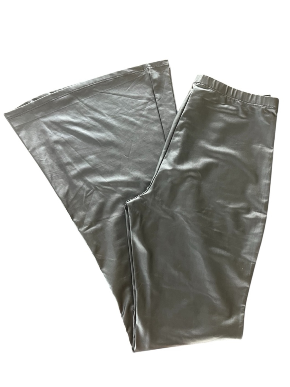 Bear Dance Sz L Black Super Flare Faux Leather Leggings Festival Ready